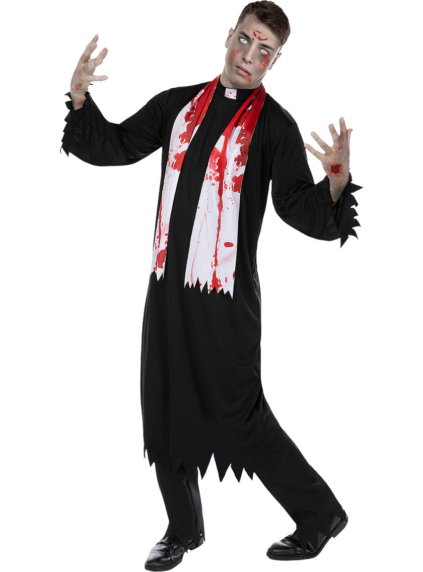 Déguisement curé zombie homme