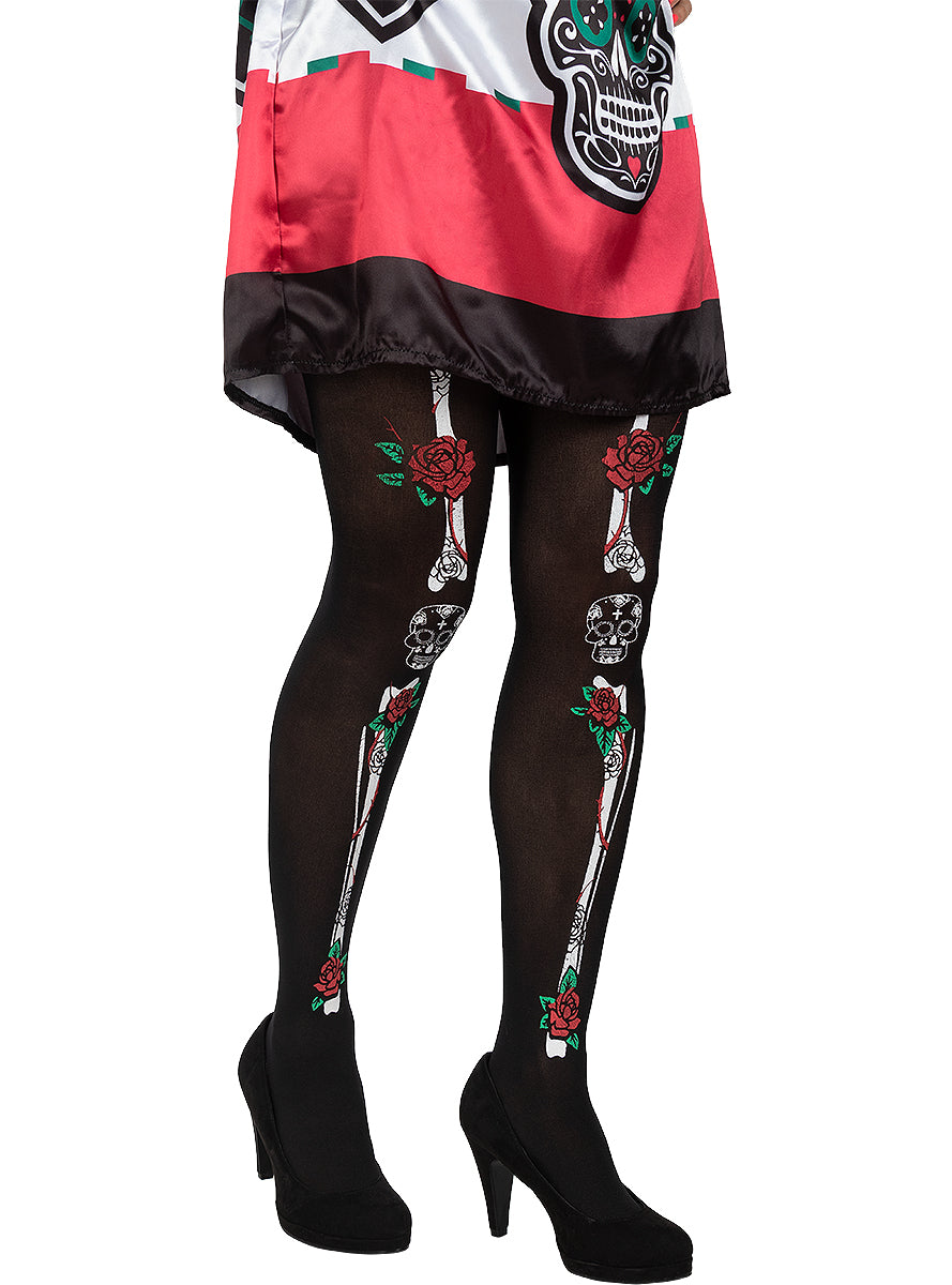 Collants squelette catrina femme