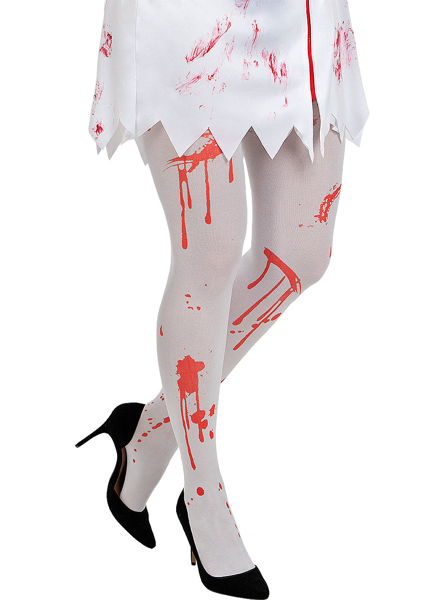 Collants zombie tâches de sangs femme