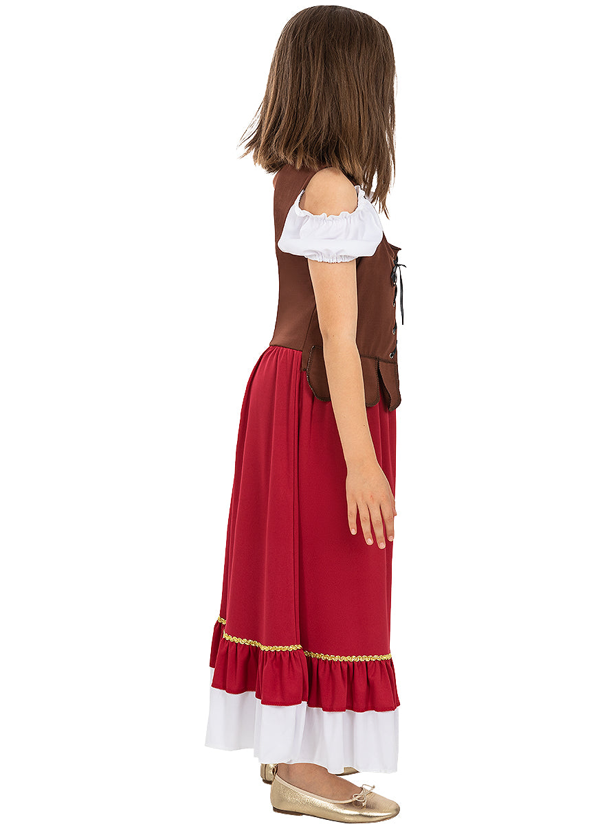 Déguisement aubergiste médiévale classique fille