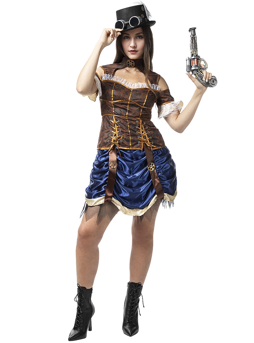 Déguisement Steampunk court femme