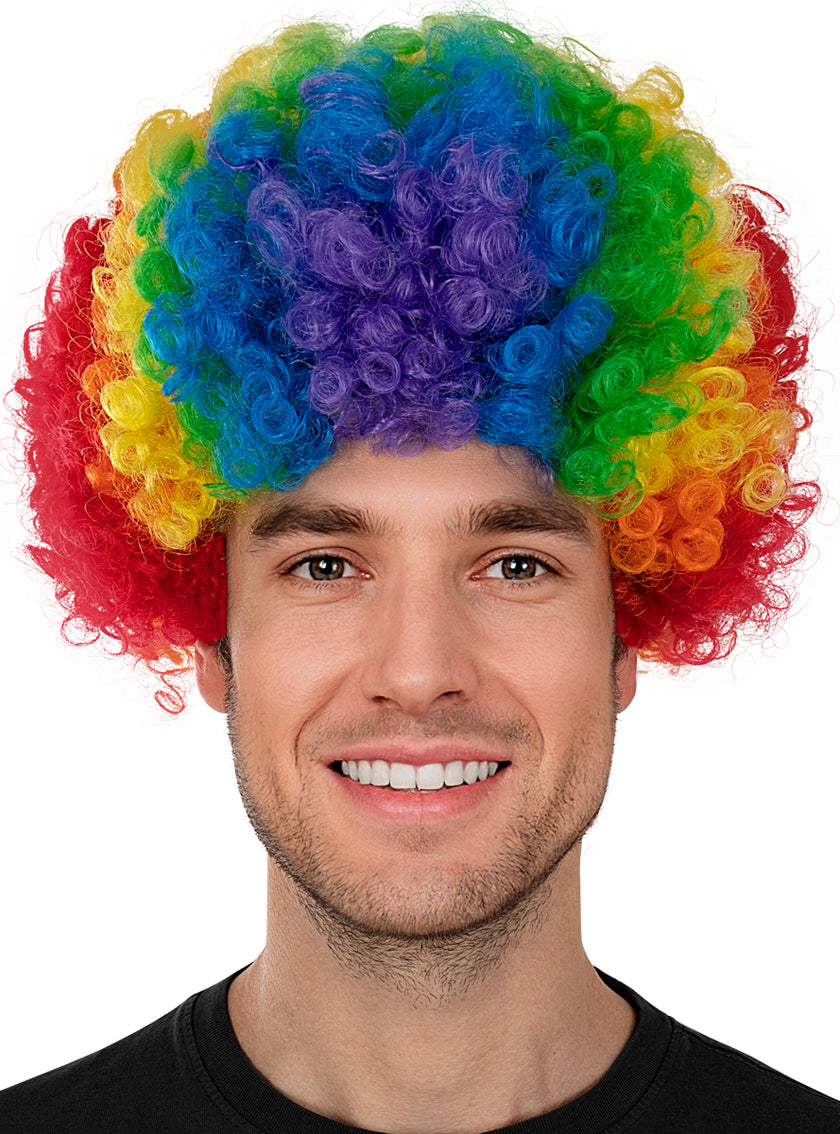Perruque clown arc-en-ciel