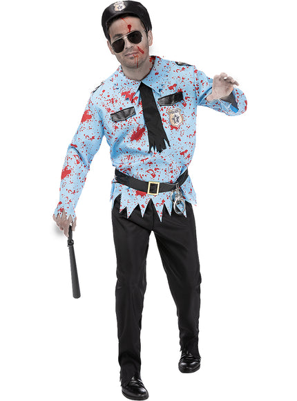 Déguisement policier zombie homme grande taille