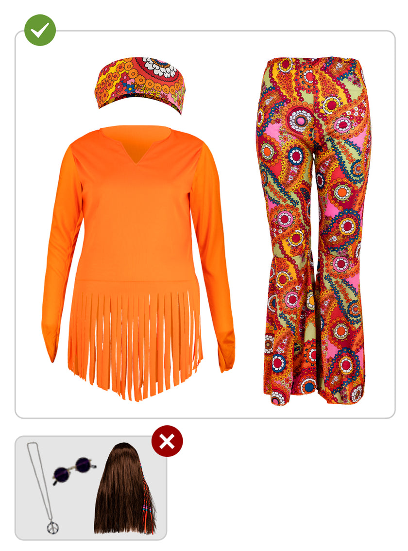 Déguisement Hippie joyeux femme grande taille