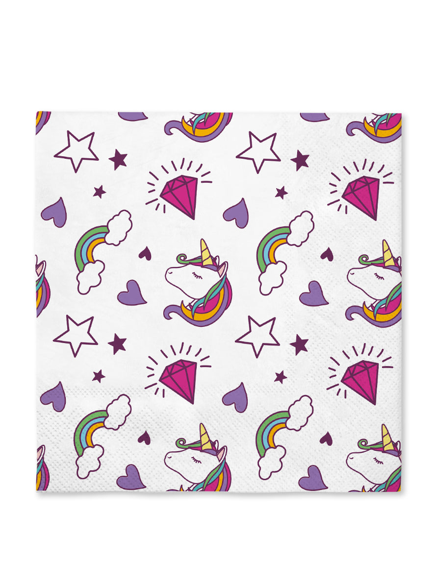 16 serviettes licorne 33x33cm -Lovely Unicorn