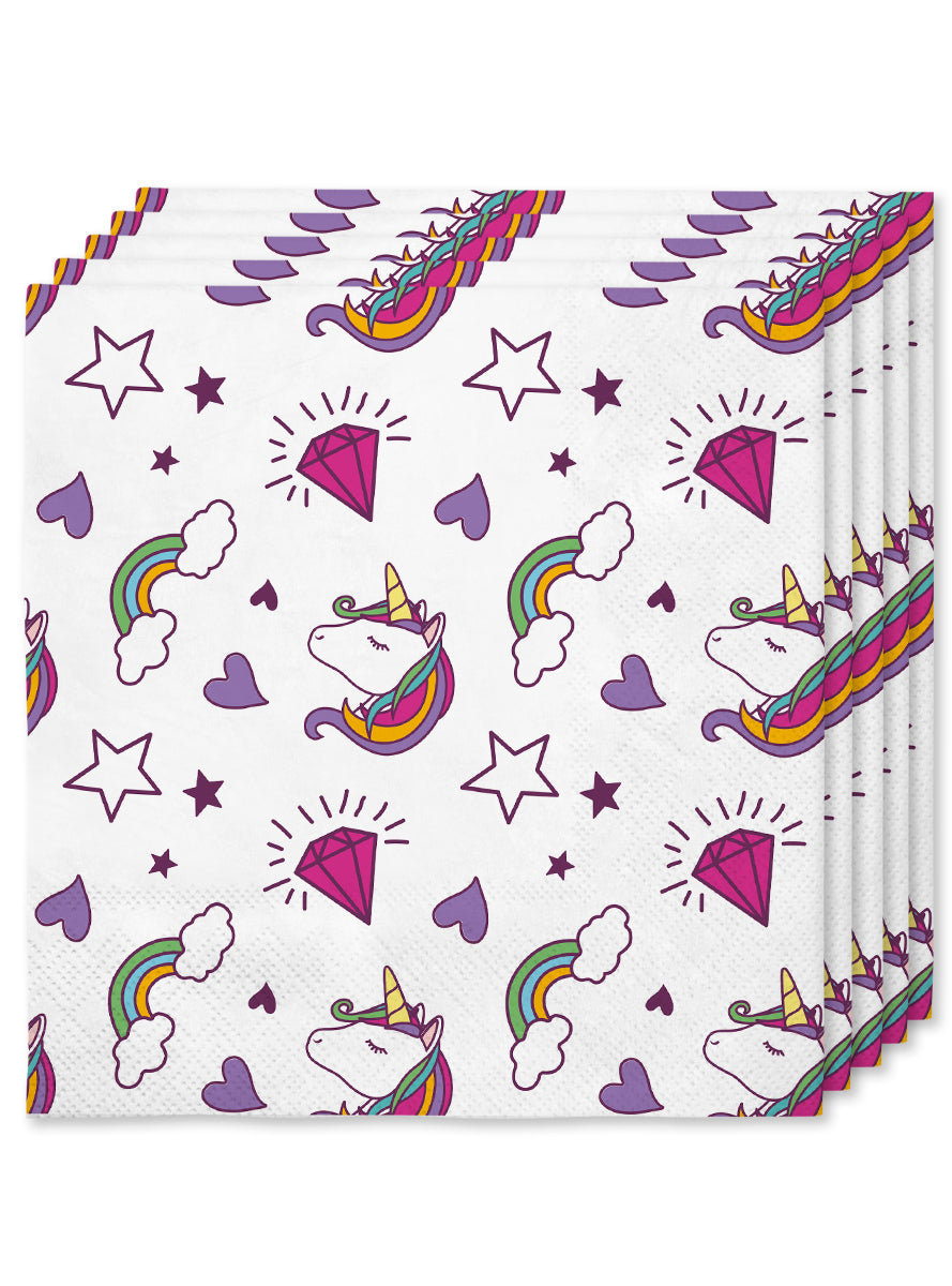 16 serviettes licorne 33x33cm -Lovely Unicorn