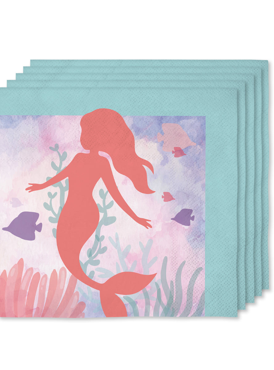 16 serviettes sirènes 33x33cm -Beautiful mermaid