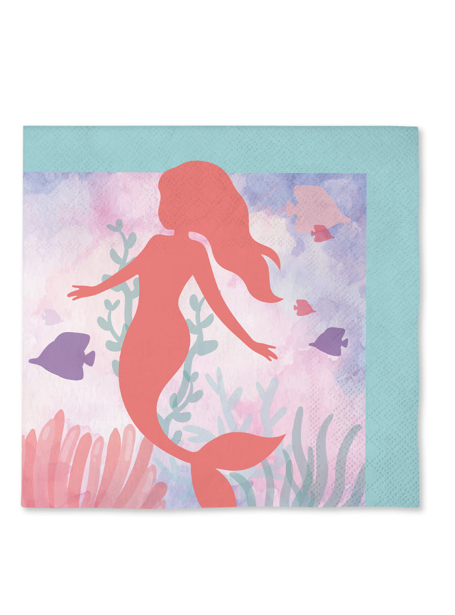16 serviettes sirènes 33x33cm -Beautiful mermaid