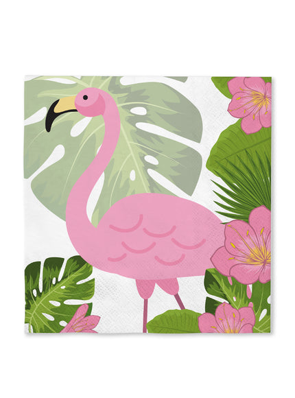 16 serviettes Flamant rose 33x33cm - Tropical flamingos