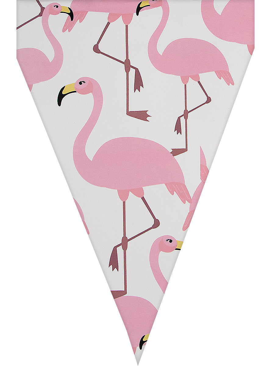 Guirlande à fanions Flamant rose - Tropical flamingos