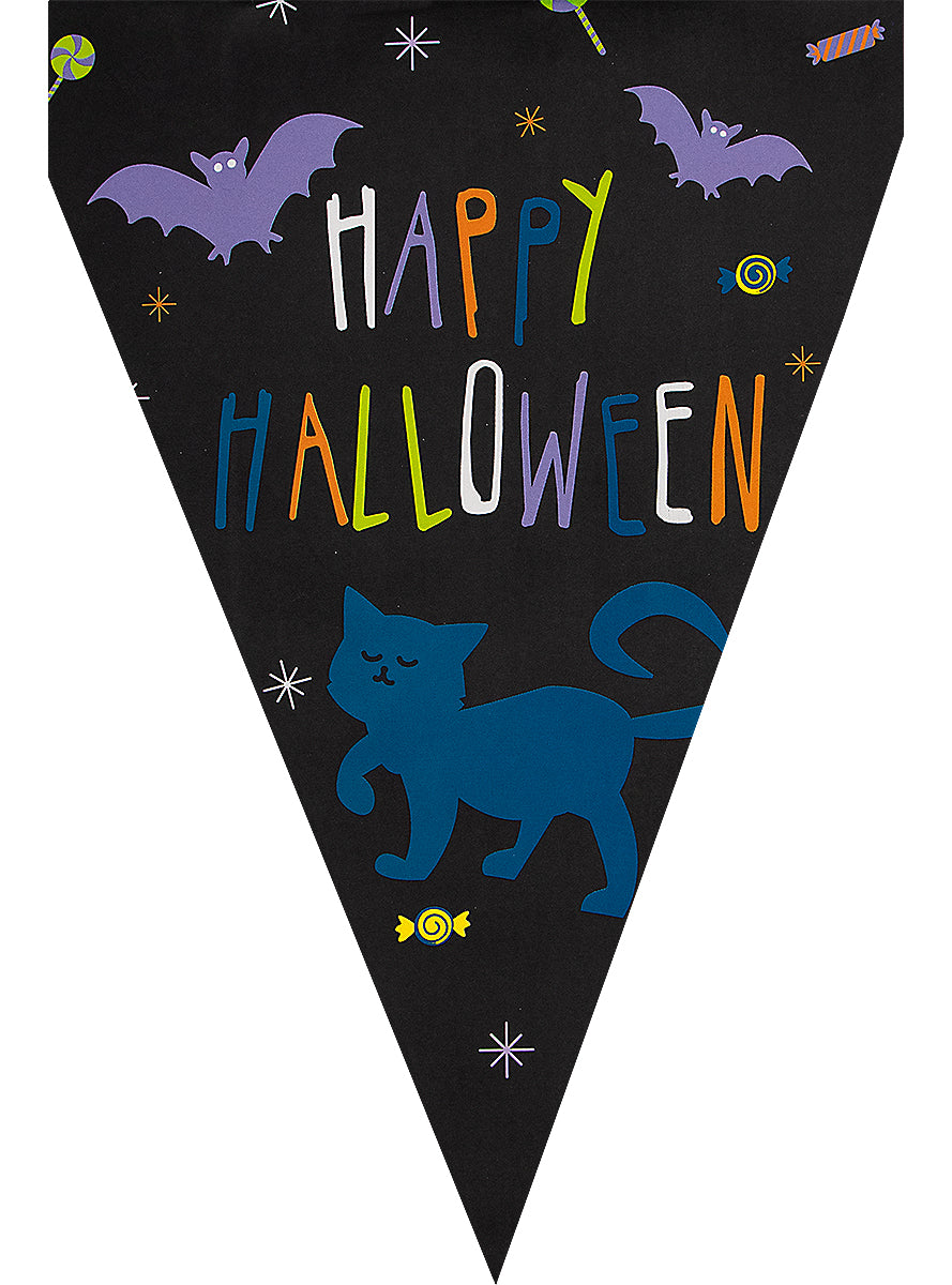 Guirlande à fanions Halloween citrouille - Happy Halloween