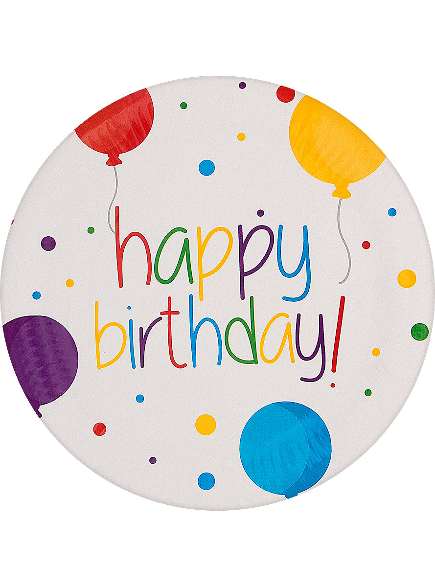 8 assiettes anniversaire 23cm - Happy Birthday