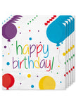 16 serviettes anniversaire 33c33cm - Happy Birthday