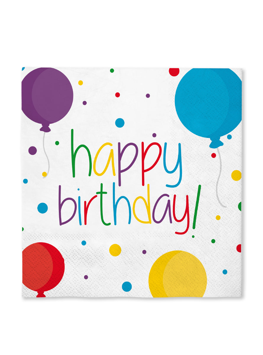 16 serviettes anniversaire 33c33cm - Happy Birthday