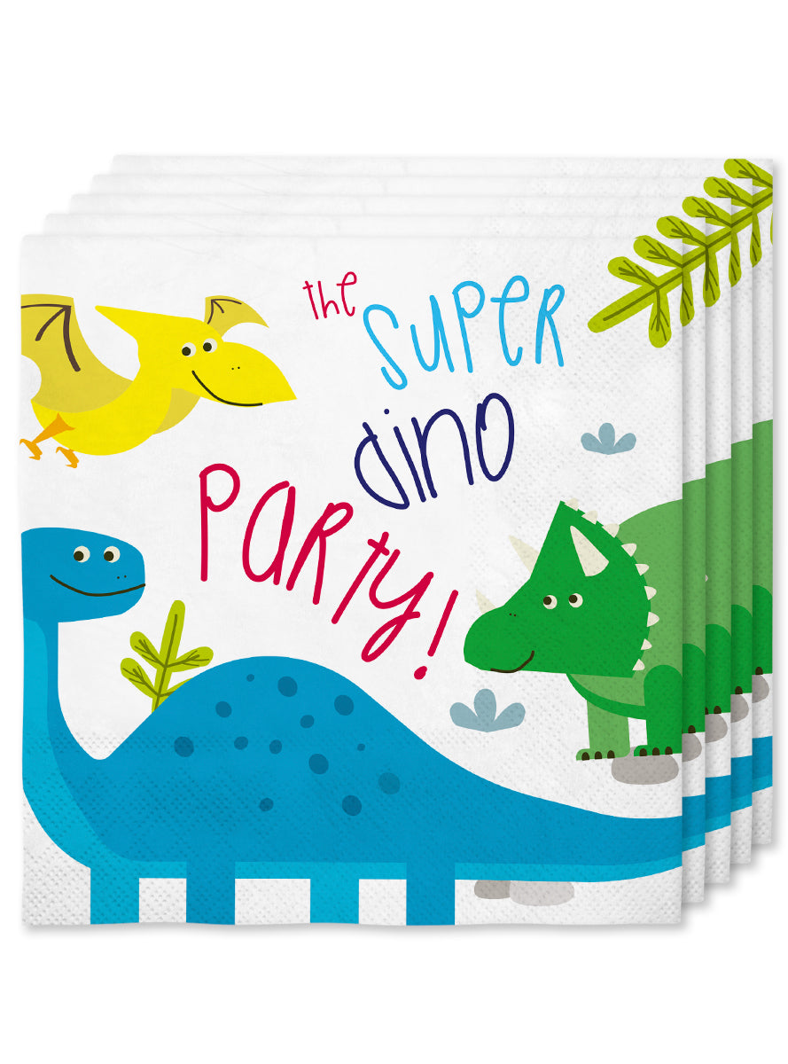 16 serviettes dinosaures 33x33cm - Dinosaurs party