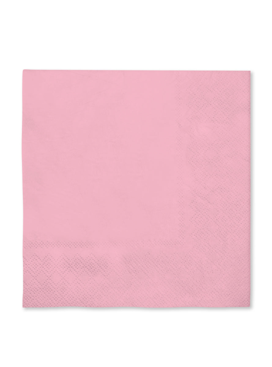 16 serviettes rose clair 33x33cm - Gamme couleur unie