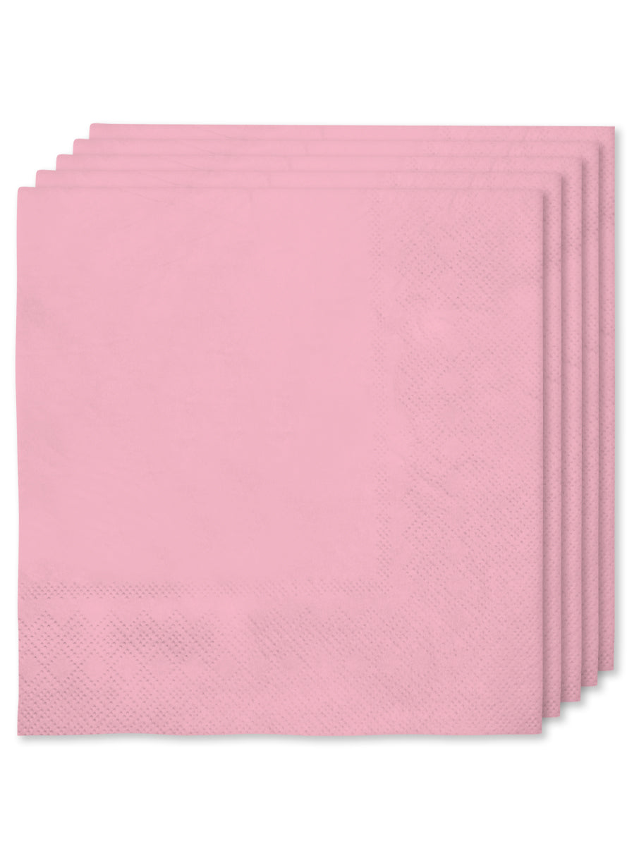 16 serviettes rose clair (33x33cm) - Gamme couleur unie