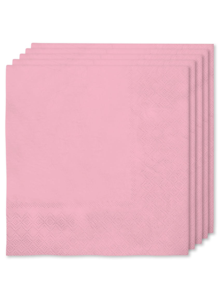 16 serviettes rose clair (33x33cm) - Gamme couleur unie