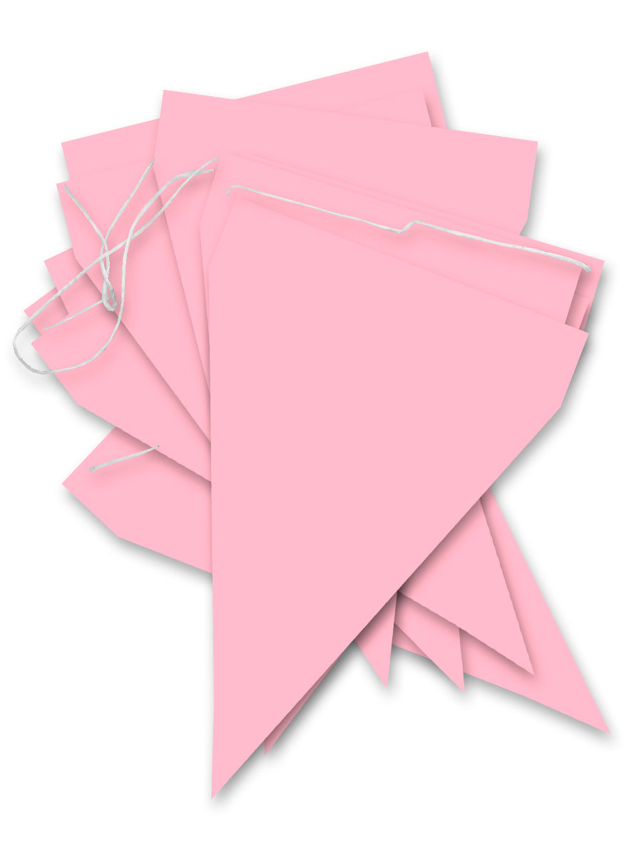 Guirlande à fanions rose clair - Gamme couleur unie