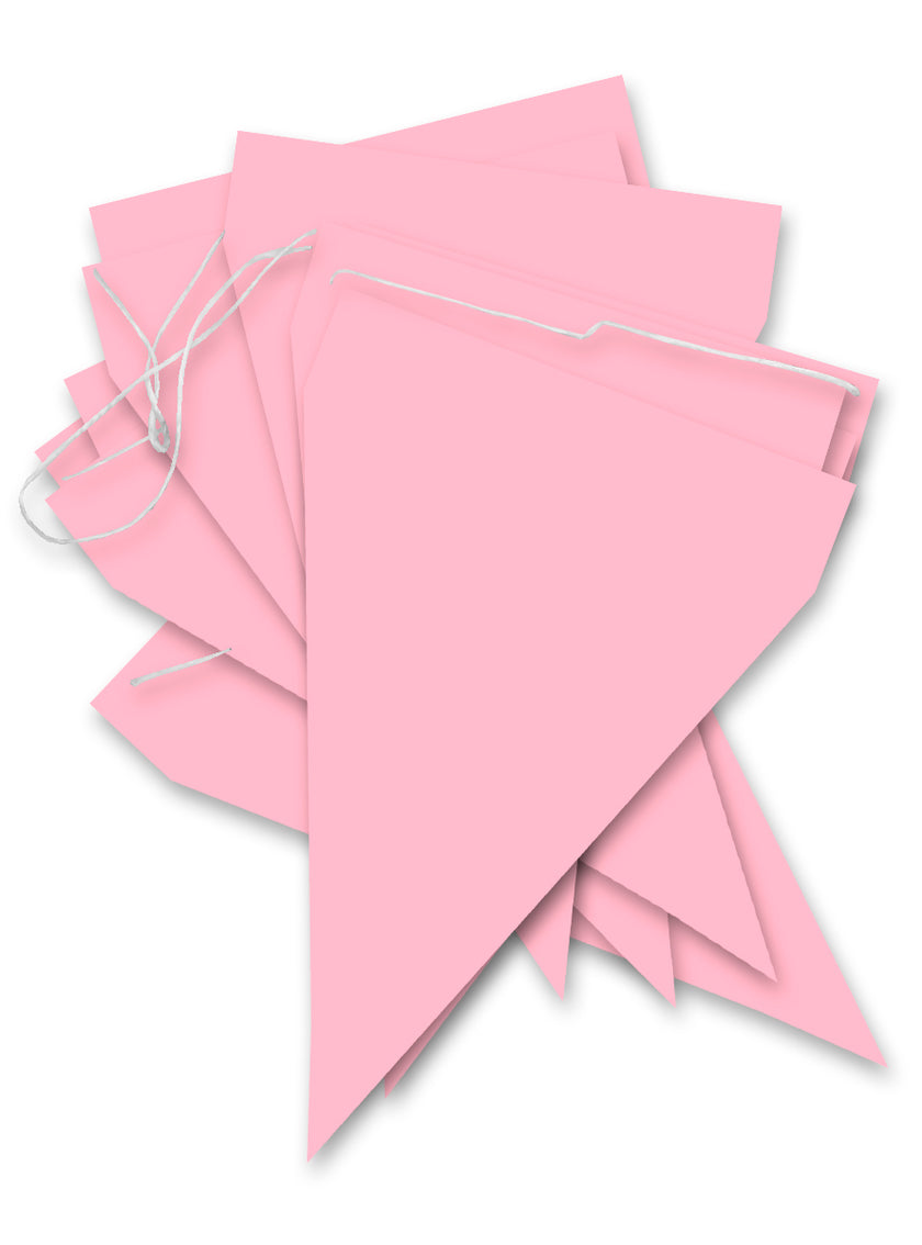 Guirlande à fanions rose clair - Gamme couleur unie