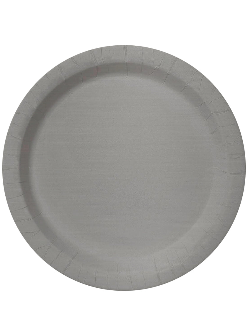 8 assiettes argentées 23cm - Gamme couleur unie