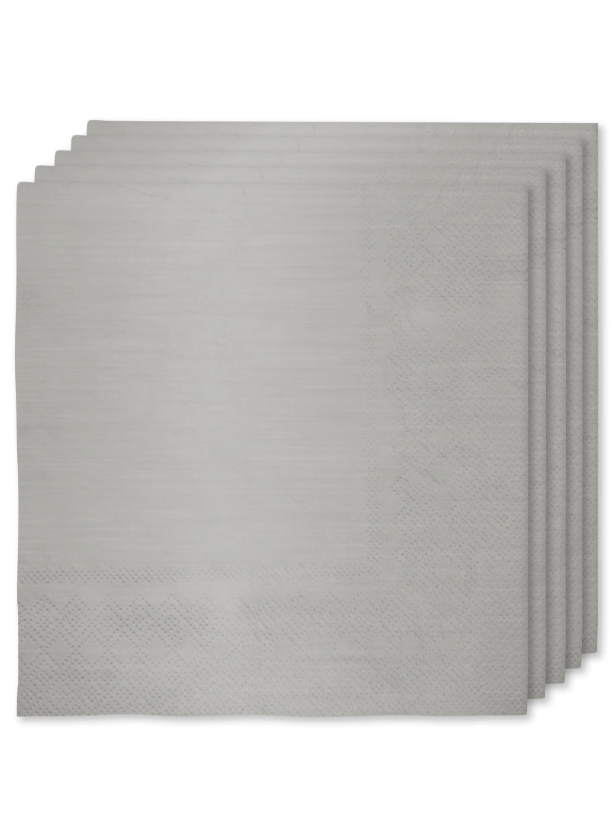 16 serviettes argentées (33x33cm) - Gamme couleur unie