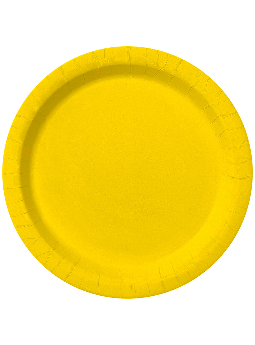 8 assiettes jaunes (23cm) - Gamme couleur unie
