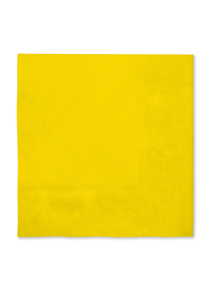 16 serviettes jaune 33x33cm - Gamme couleur unie