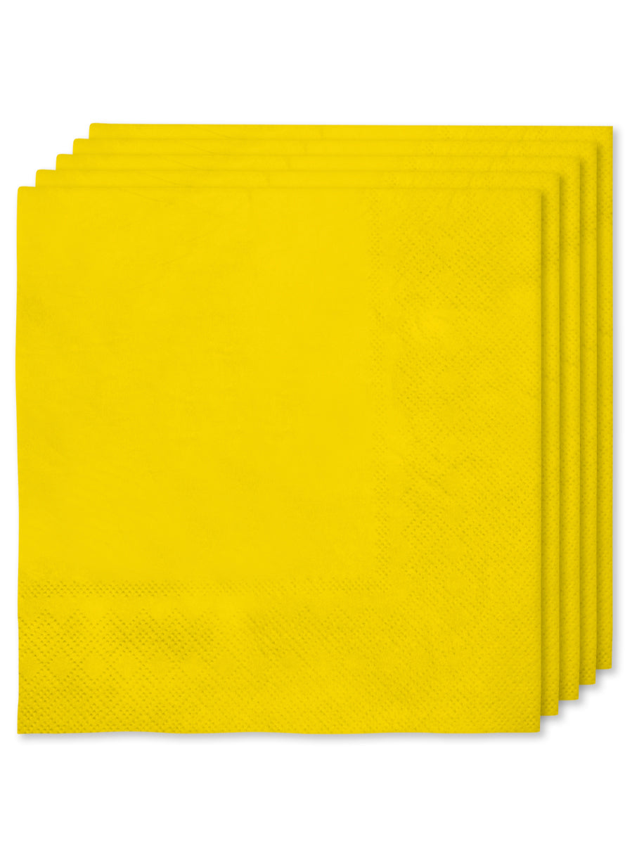16 serviettes jaune 33x33cm - Gamme couleur unie