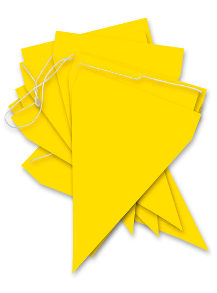 Guirlande à fanions jaunes - Gamme couleur unie