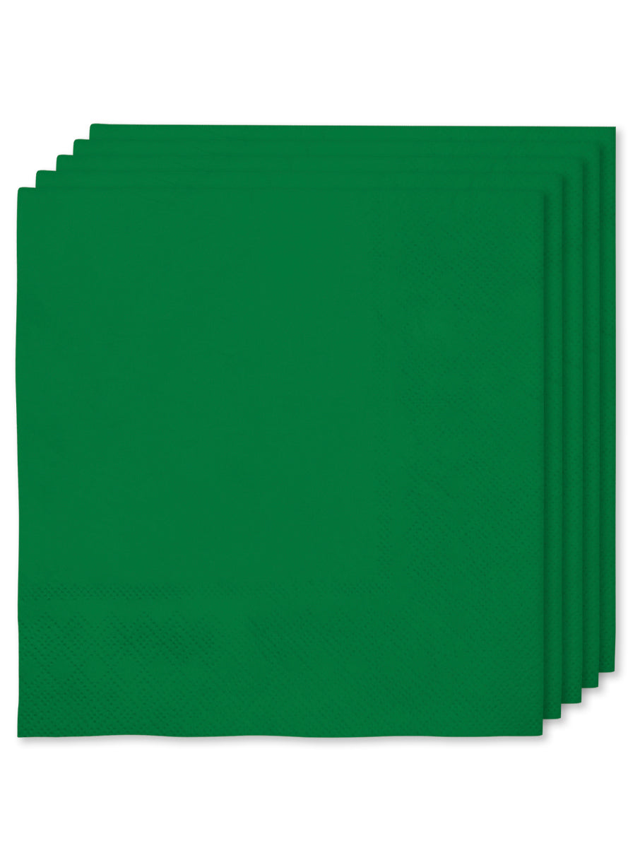 16 serviettes vertes 33x33cm - Gamme couleur unie