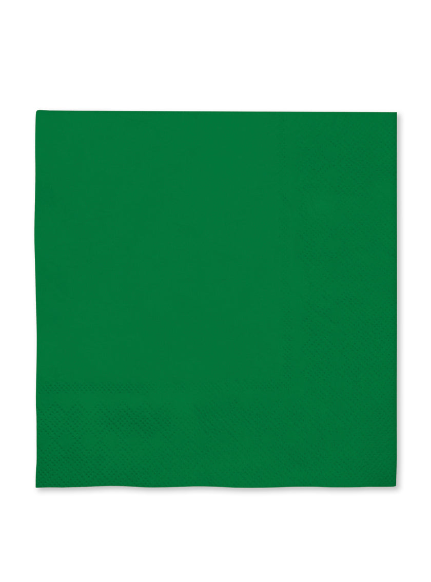 16 serviettes vertes 33x33cm - Gamme couleur unie
