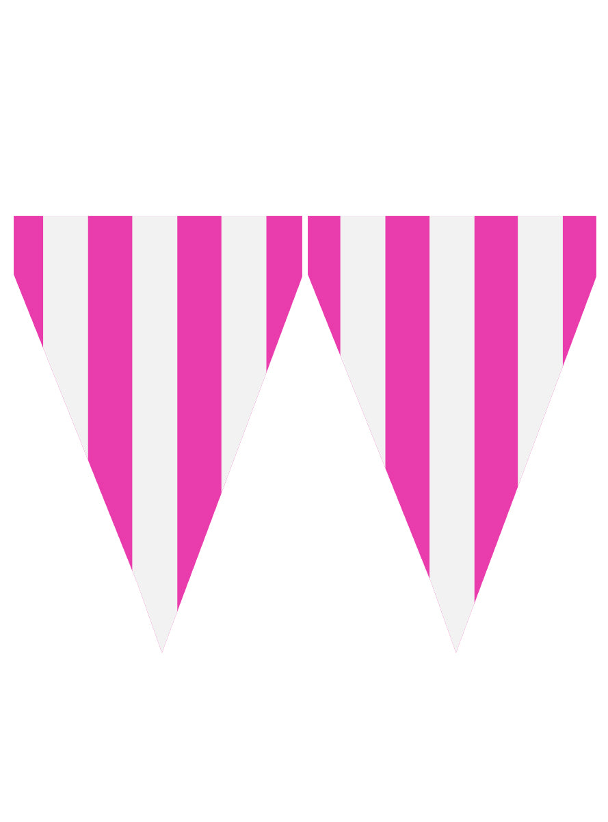 Guirlande à fanions fuchsia - Gamme couleur unie