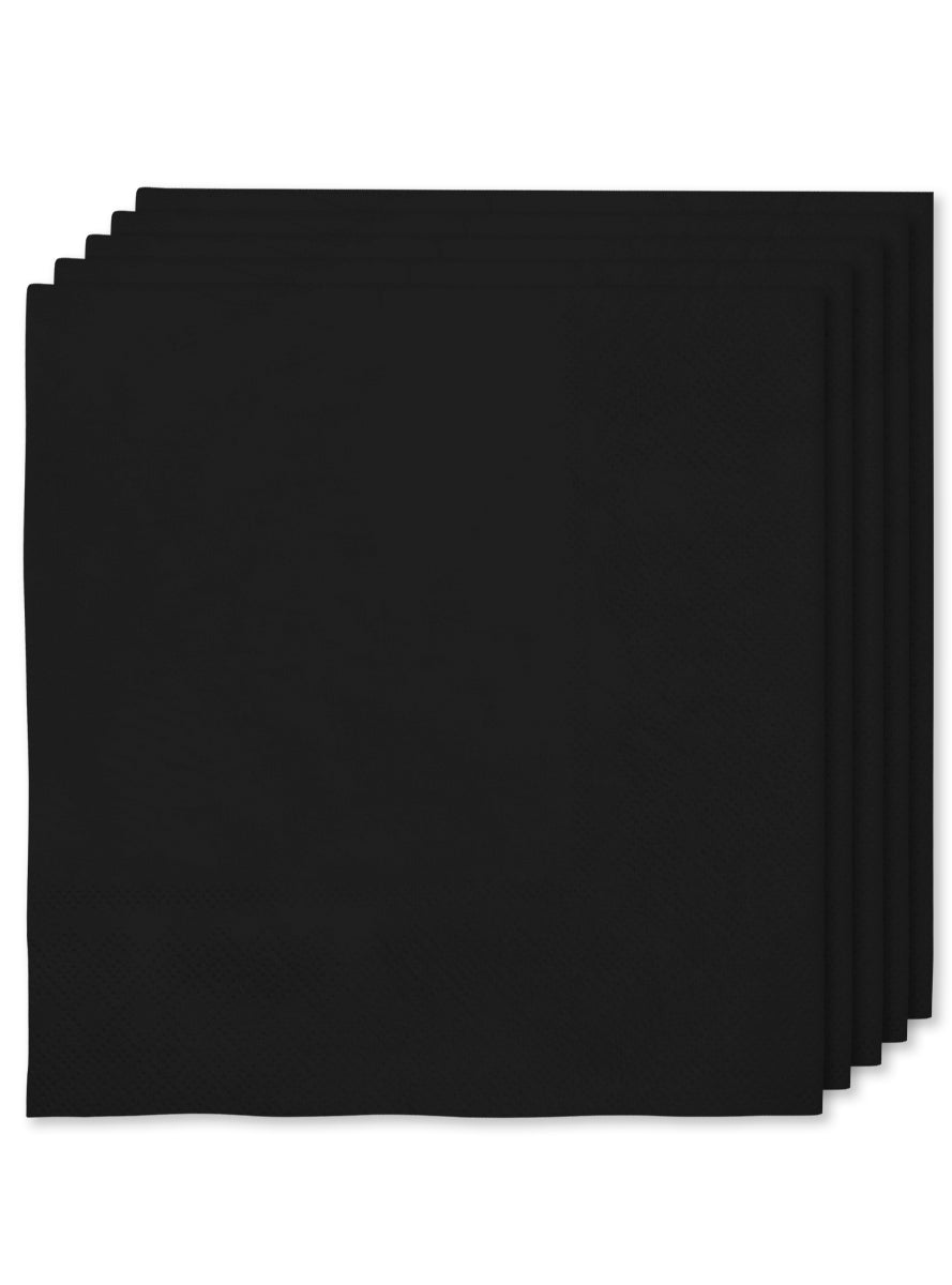 16 serviettes noires 33x33cm - Gamme couleur unie