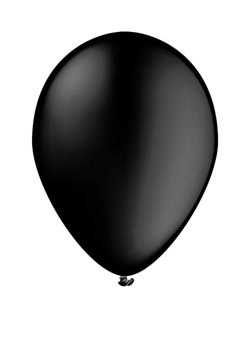 10 ballons noirs - Gamme couleur unie