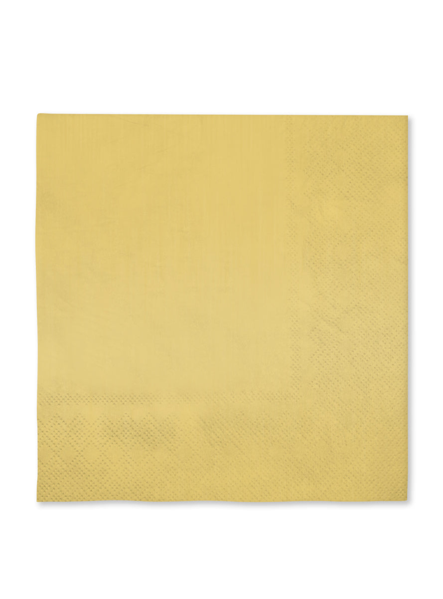 16 serviettes dorées 33x33cm - Gamme couleur unie