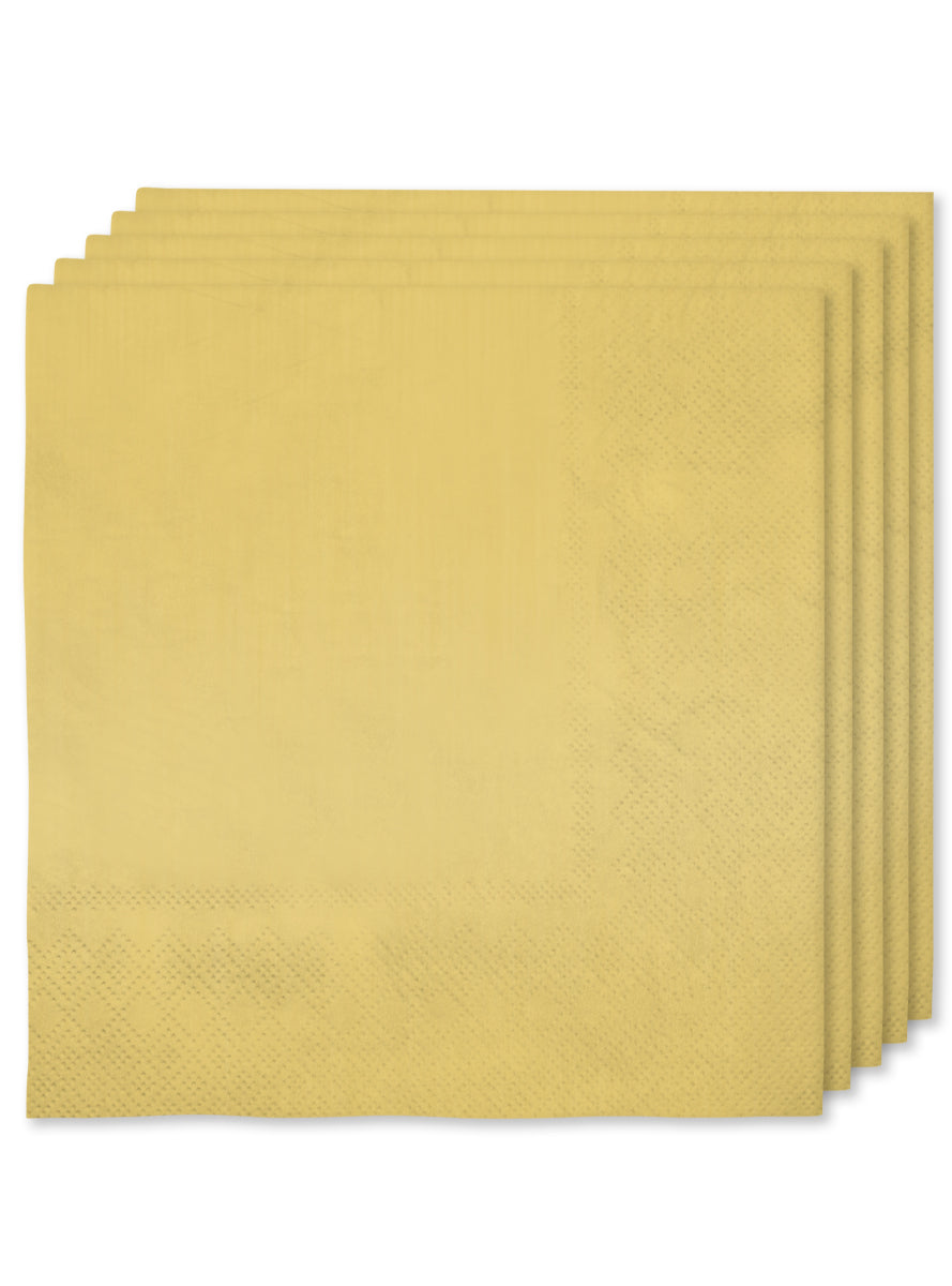 16 serviettes dorées 33x33cm - Gamme couleur unie