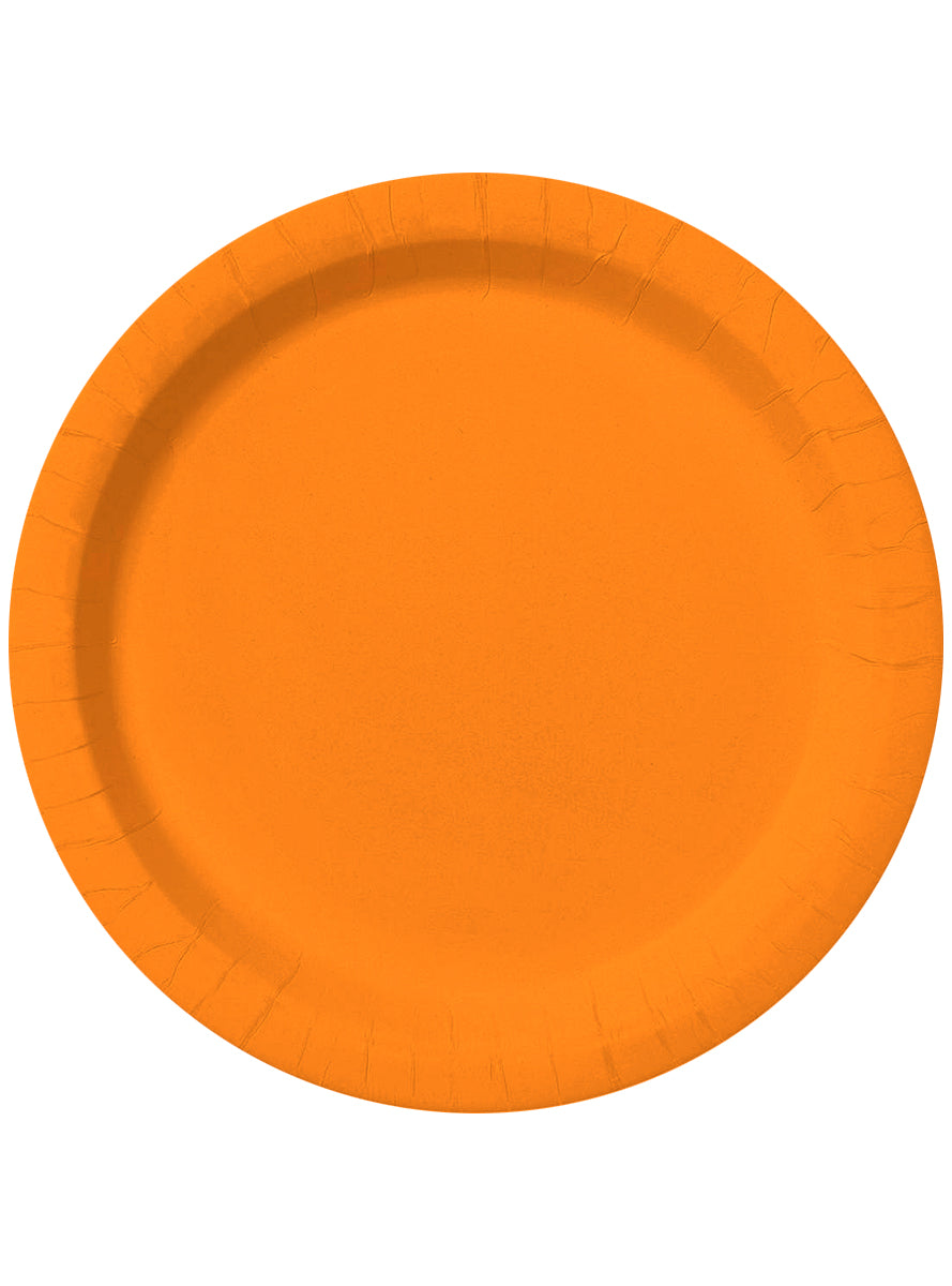 8 assiettes orange 23cm - Gamme couleur unie