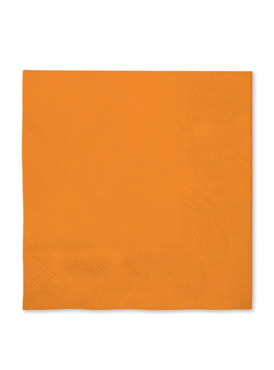 16 serviettes orange 33x33cm - Gamme couleur unie