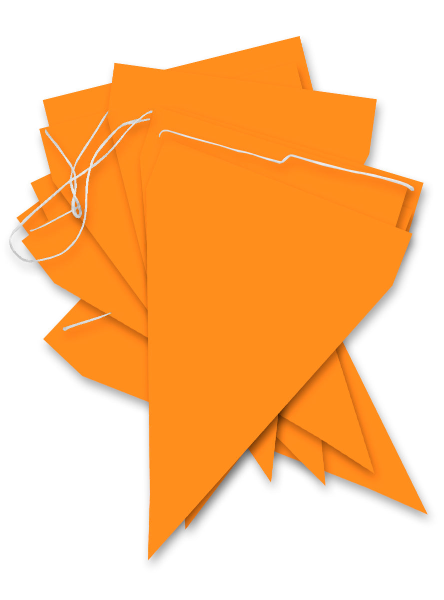 Guirlande à fanions orange - Gamme couleur unie