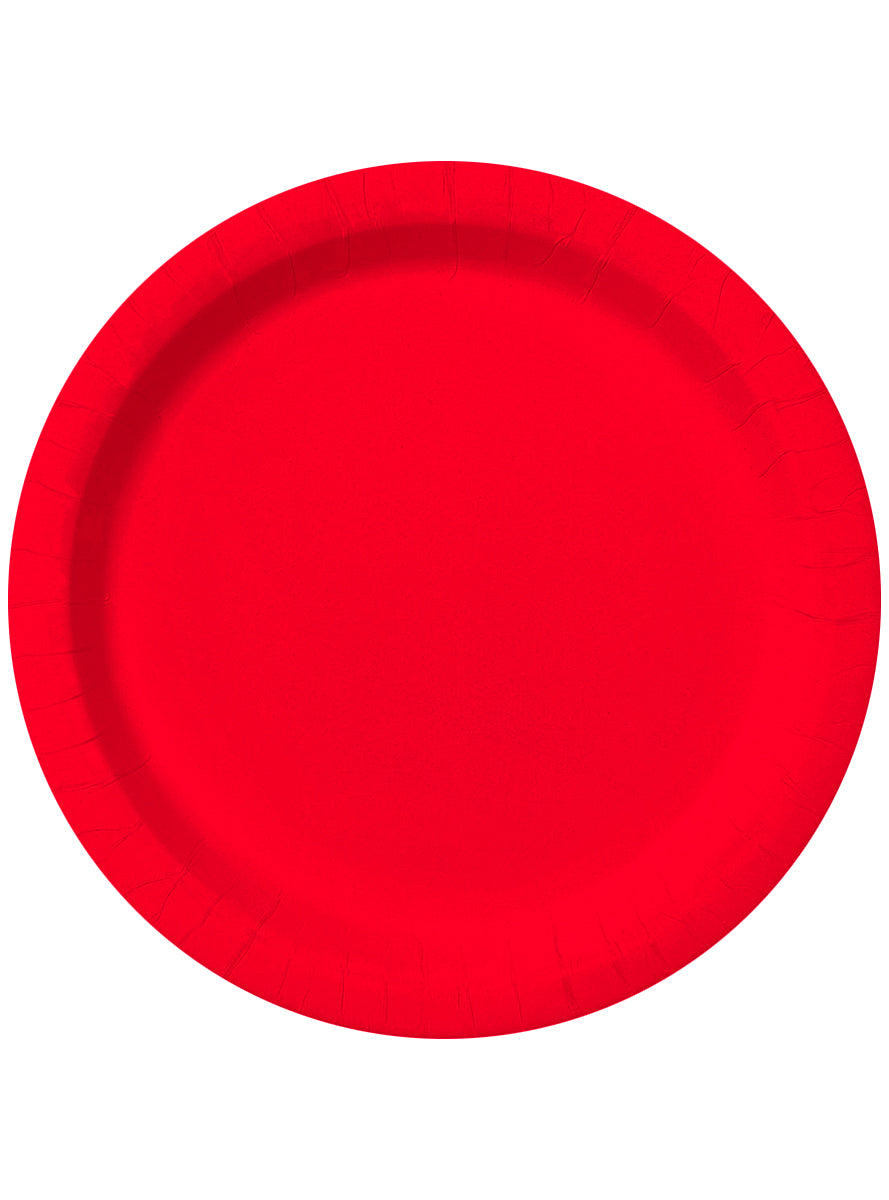8 assiettes rouges 23cm - Gamme couleur unie