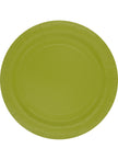 8 assiettes vert citron 23cm - Gamme couleur unie