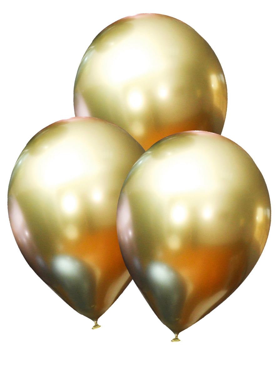 10 ballons dorés métallisés - Gamme couleur unie