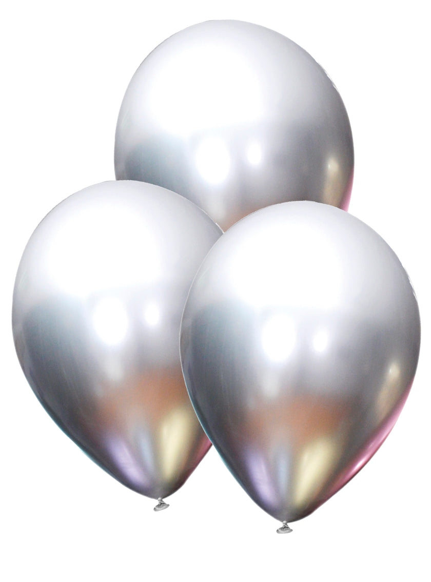 10 ballons argentés métallisés - Gamme couleur unie