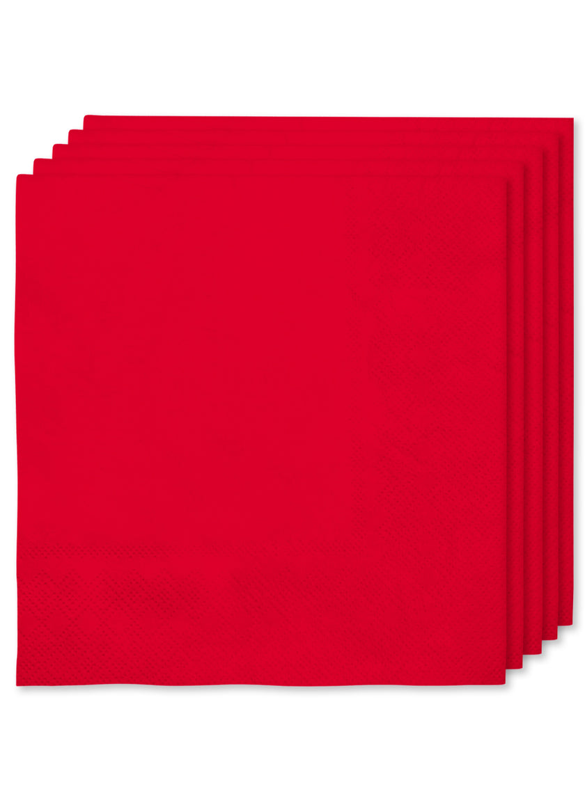 Kit décoration fête rouge 8 personnes - Gamme couleur unie