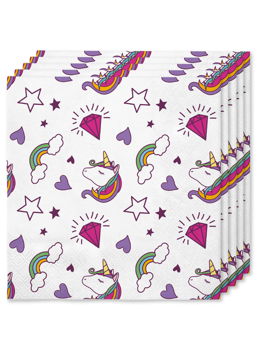 Kit décoration anniversaire licorne Premium 8 personnes - Lovely Unicorn