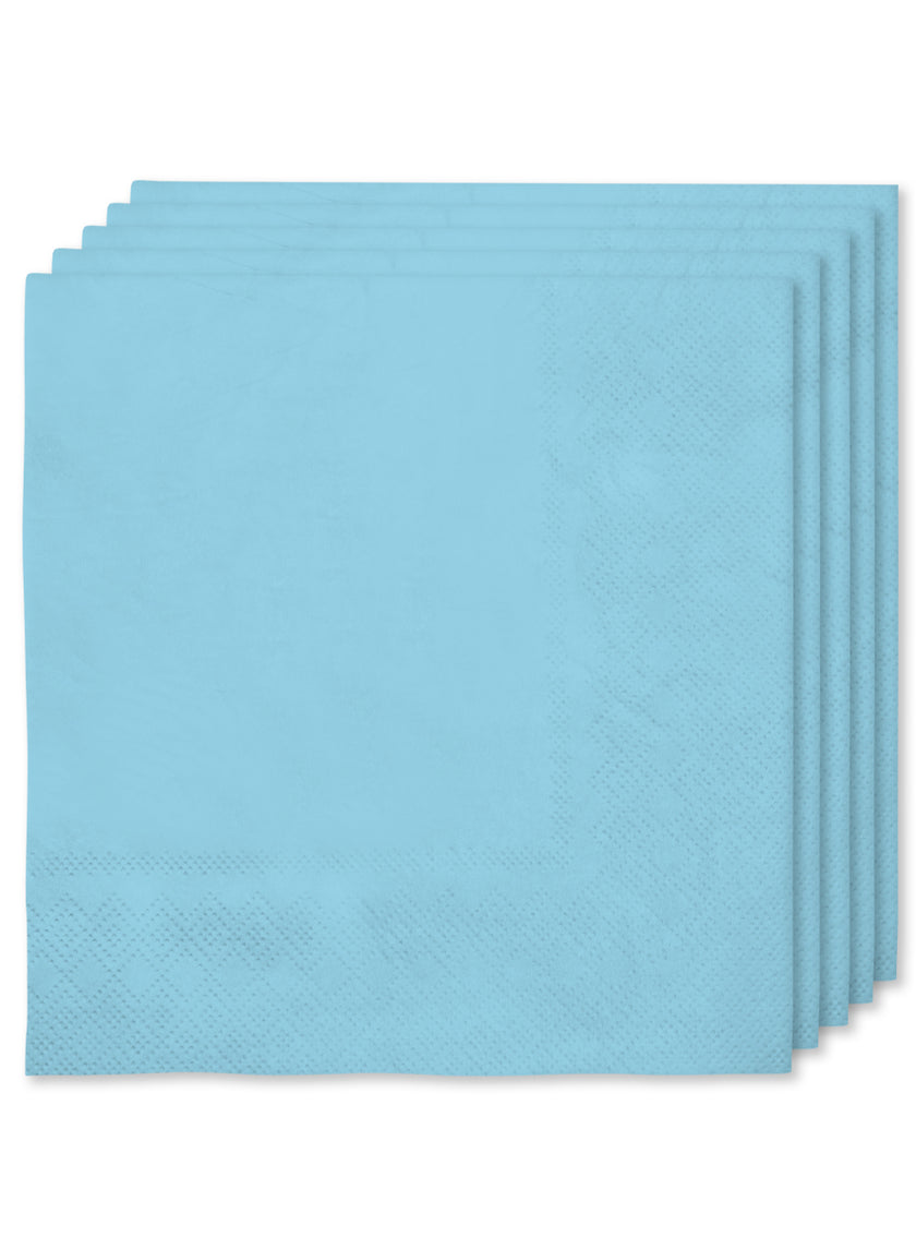 Kit décoration fête bleu ciel Premium 8 personnes - Gamme couleur unie