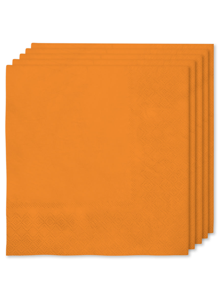 Kit décoration fête orange Premium 8 personnes - Gamme couleur unie