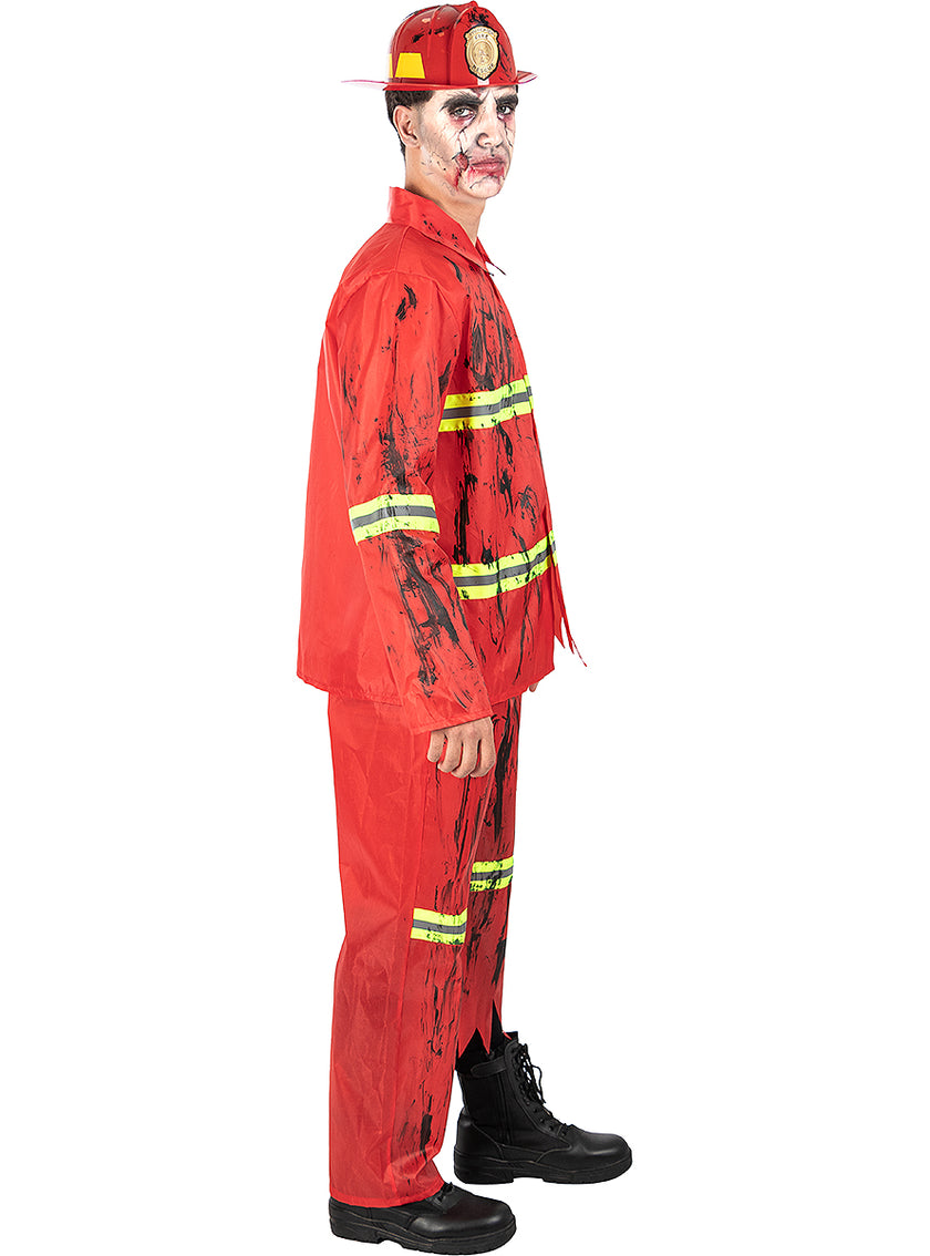 Déguisement pompier zombie homme