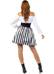 Costume de pirate rayé pour femme - Collection blanche et noire